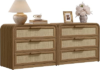 ORVESINO 30″ Wide Large Rattan Nightstand Set