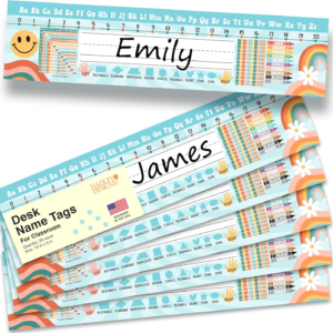 Desk Name Tags for Classroom, 25pcs Nameplate & Student Name Tags for Desks