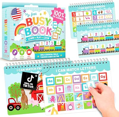 My First Busy Book Screen Free Activities for Toddlers 3-5 Activity Books | Toddler Busy Book, Preschool Learning Activities, Quiet Time Travel Airplane Car Ride Road Trip Essentials Kids 4-8