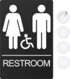 ASSURED SIGNS Restroom Sign for Business – 9 x 6 Inch – 1 Pack | ADA Compliant, Raised Text with Braille, Premium Unisex Bathroom Sign, Handicap Symbol, Scratch Resistant, Commercial Grade