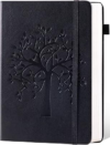 CAGIE Leather Bound Journal for Men & Women, A5 Lined Notebook with 320 Numbered Pages, 100 GSM Thick Paper, Lay Flat Hardcover Journal for Writing, Work, Travel & Daily Use (Black)