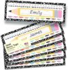 Hadley Designs Desk Name Tags for Classroom –36 Student Name Tags for Desks, 14.5×4.5 Name Plates for Classroom Decor, Teacher Supplies Crayon Nametags, 1st-3rd Grade Kindergarten Preschool Must Haves