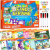 Search and Find Activity Book for Kids Ages 3-5, 28 Reusable Learning Activities with 14 Double-Sided Dry Erase Mats, Preschool Busy Book, Road Trip Travel Toy, Screen-Free Educational Gift