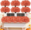 Powbrace 22 Pack Artificial Fall Flowers Mums for Outdoor Indoor(Orange)