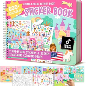 Sticker Books for Toddlers 2-4 Years – Toddler Sticker Book Preschool Learning Activities, Kids Stickers Ages 2-4, Quiet Books for Toddlers 3-5, Kids Travel Activities, Educational Toddler Girl Gifts