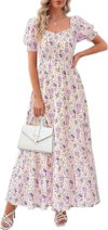 PRETTYGARDEN Womens Short Sleeve Maxi Dress