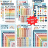 Hadley Designs Math Posters for Elementary School – Multiplication Chart Poster, Place Value Chart for Classroom Wall, Boho Math Classroom Decor
