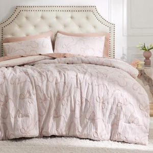 Bedsure GentleSoft 3-Piece Bow Comforter Set