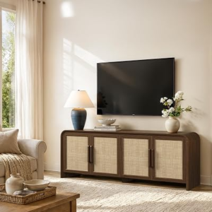 ORVESINO 65″ Rattan TV Stand with Storage