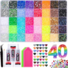 40000 Pcs Resin Jelly Rhinestones for Bedazzling Kit, 40 Colors