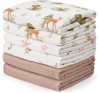 GLLQUEN BABY Receiving Blankets Muslin Swaddle Blanket for Newborn Girl Boy