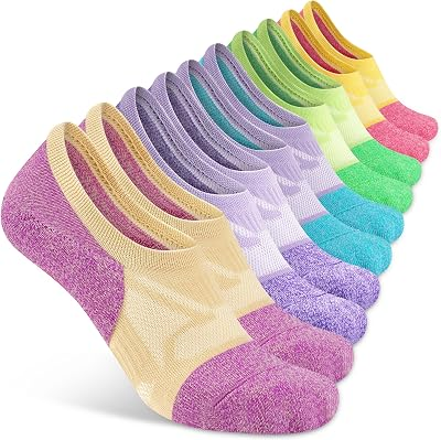 Compression No Show Athletic Womens Socks Running Cushioned 5-6 Pairs