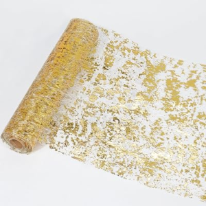 SEQUINNOW Gold Glitter Table Runner 11 inch x 49 Feet
