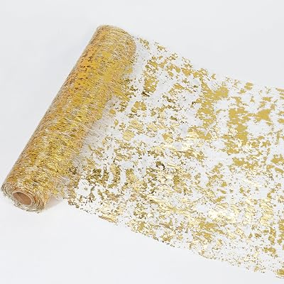 SEQUINNOW Gold Glitter Table Runner 11 inch x 49 Feet
