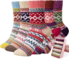 Womens Socks 5 Pairs Wool Warm Cotton