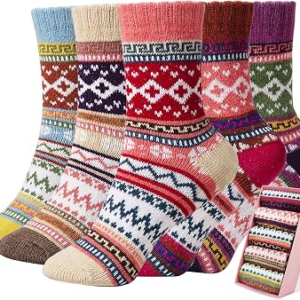 Womens Socks 5 Pairs Wool Warm Cotton