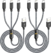 Multi Charging Cable 6FT 2Pack 3 in 1 Long Apple MFi Certified Cable Fast Charger Cord