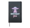 95 Birthday Girl Alien Theme Party UFO Space Galaxy Hardcover Journal, Black