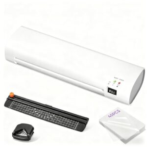9 Inch Portable Laminator Machine with Anti-Jam Tech, All-in-One A4 Thermal Laminator w/Trimmer & Corner Rounder for Home, Office