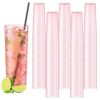 9 oz Plastic Highball Glasses with Long Straws(set of 48), Collins Glasses