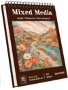 9x12-Inch Brown Hardcover Brown Wirebound Sketchbook, 60 Sheets, 160gsm Paper