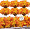COLOPLAY 16 Bundles Artificial Mums for Outdoors