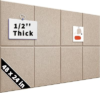 1/2” Thick Felt Bulletin Board Squares, Dartboard Wall Protector | 1700g/m² Ultra-Dense Felt Panels for Walls, Self Adhesive, Frameless, Modular, Renter Friendly, Removable, 8 Pack 12” x 12”
