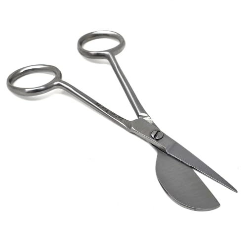 A2Z Duckbill Appliqué Scissors with Curved Offset Handle, Stainless Steel Fabric Trimming Scissors for Sewing, Quilting, Embroidery & Patchwork, DIY Projects 5 Inch Craft Scissors