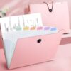 A4 Accordion File Bag, 8-Section Expanding Organizer for Documents & Tickets, Multi-Layer Clear Folder for Office Supplies