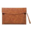 A4 Leather Document Bag, Large Capacity Business Briefcase, Waterproof