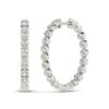 AAAMARK 14K White Gold 1ct TDW Round Diamond Bezel Inside Out Hoop Earrings (GH,I1)
