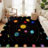 ABC Alphabet Solar System Educational Area Rug for Classroom, 6x8ft