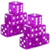 Abilat 12 Pieces 19mm Casino Dice Set Acrylic Translucent 6 Sided Game Dices Square Corner Dice for Casino Vegas Theme Birthday Party Supplies Board Games Table Games (Purple)