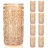 abrwyy 12oz Drinking Glasses Set of 8, Amber Glassware, Highball Glasses