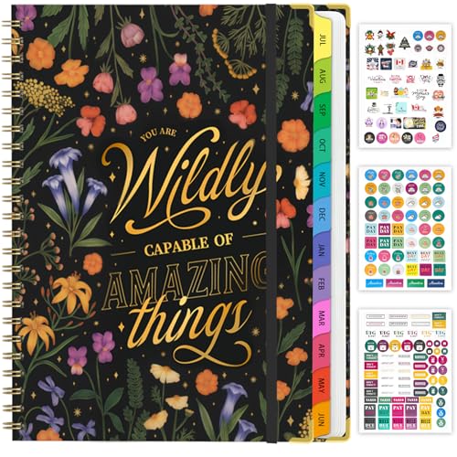 Academic Planner 2026–2027, A4 Hardcover Weekly Monthly Planner, Large 8.5" x 11" School Year Planner July 2026 to July 2027, with Bookmark, Pocket Folder and Sticky Notes, Grounded Magic