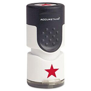 Accustamp 030726 Pre-Inked Round Stamp with Star 5/8-Inch Dia. Red