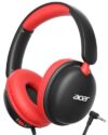 Acer Kids Headphones with Cord for School Travel，74/85dB Volume Limit Headphones for Kids Toddler Girls Boys, Foldable 3.5mm Wired Headphone for Tablet/Computer, Black Red