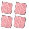 ACNTENY 4 Pack Microfiber Dish Cloth with Hanging Loop, Pink