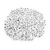 Acouto 500Pcs Round Acrylic Letter Beads Cute DIY Alphabet Beads for Bracelet Necklace Making White with Black Letters 6mm