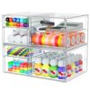 Acrylic 2-Pack 7-Drawer Makeup & Storage Organizer for Bath,Desk | Smooth-glide drawers, clear body, dustproof, wipe clean, for office supplies, pens, rings, earrings, tweezers, cotton swabs