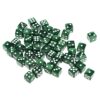 Acrylic 50 Dice D6 12mm Green Seed Cubes