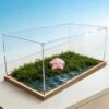 Acrylic Display Case with Wooden Base for Collectibles, 12-33 Inch Showcase Box, Stackable Countertop Display, Clear Plastic Storage Bin (70x15x15cm/28x6x6in)