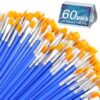 Acrylic Paint Brush Set 60 Pcs for Oil Watercolor Body Face Rock