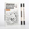 Acrylic Paint Markers 10 Pack，Dual Tip Black Paint Markers Brush & Fine Tip