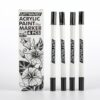 Acrylic Paint Markers 4 Pack，Dual Tip Black Paint Markers Dot & Fine Tip