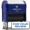 Action Required (Red) + for Your Review (Blue) Combo Self-Inking Rubber Stamp | Business & Office Rubber Stamps (Blue Ink) - Q-200