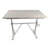 Adjustable Antiqued White Solid Wood and Iron Trestle Standing Desk