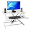 Adjustable Height Standing Laptop Desk,Adjustable Sit to Stand Up Workstation with Keyboard Tray,White