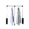 Adjustable Pull-Down Wardrobe Rail, Side-Mounted Clothes Organizer, Hydraulic Double-buffered Sliding System, 20kg Capacity, Space-Saving Design (51-66cm) for Efficient Storage