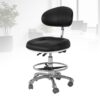Adjustable Shop Chair with Backrest & Foot Rest for